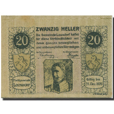 Banknote, Austria, Loosdorf, 20 Heller, portrait, 1920 UNC(63) Mehl:FS 563b