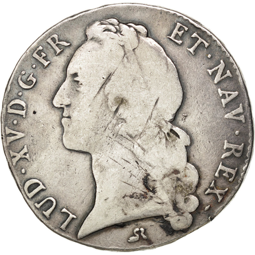 Francia, Louis XV, Écu au bandeau, Ecu, 1752, Rouen, B+, Argento, KM:512.3,...