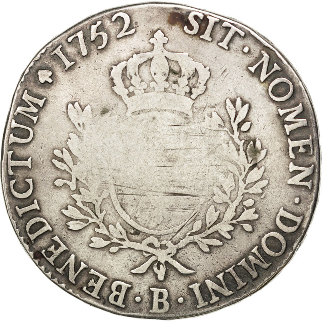 Francia, Louis XV, Écu au bandeau, Ecu, 1752, Rouen, B+, Argento, KM:512.3,...