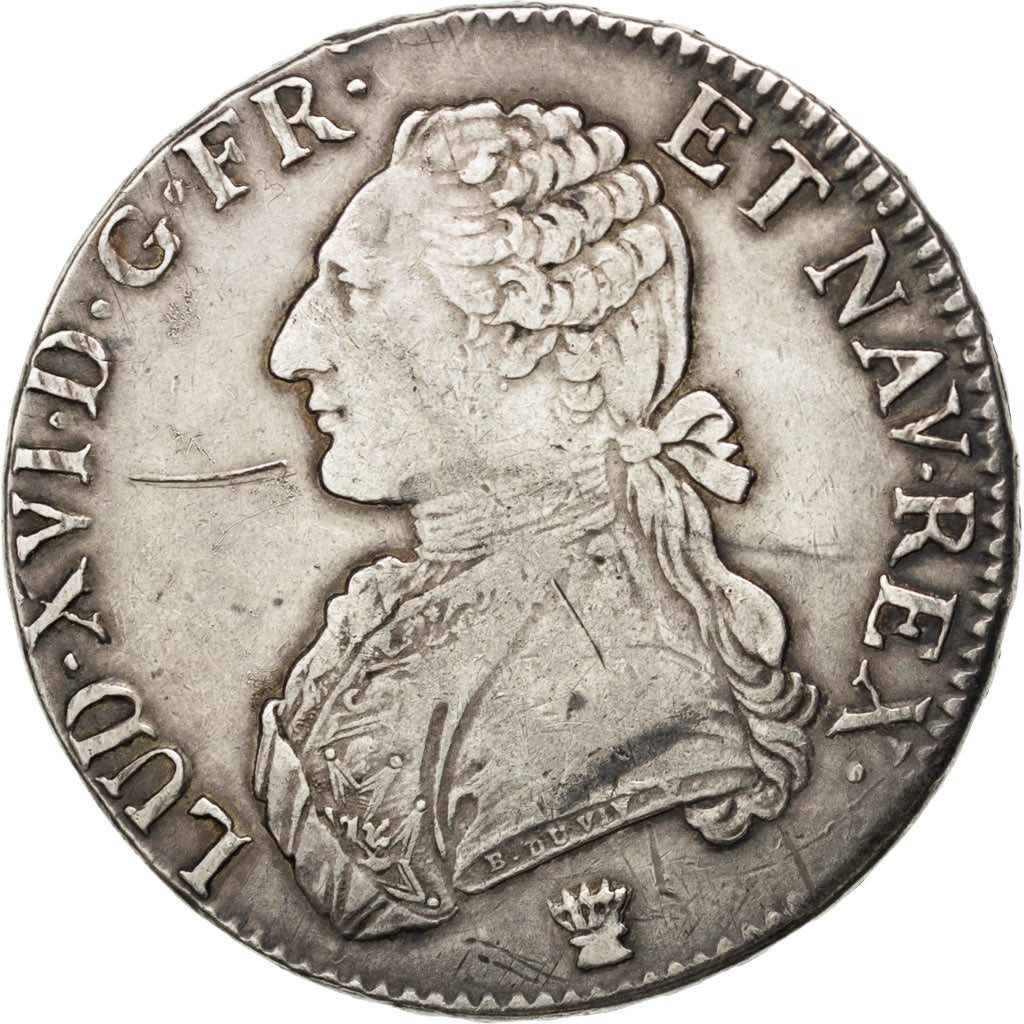 FRANCE, Écu aux branches d'olivier, ECU, 1790, Limoges, KM #564.7, EF(40-45), ..