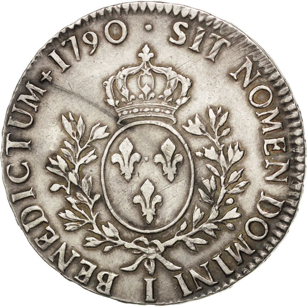 FRANCE, Écu aux branches d'olivier, ECU, 1790, Limoges, KM #564.7, EF(40-45), ..