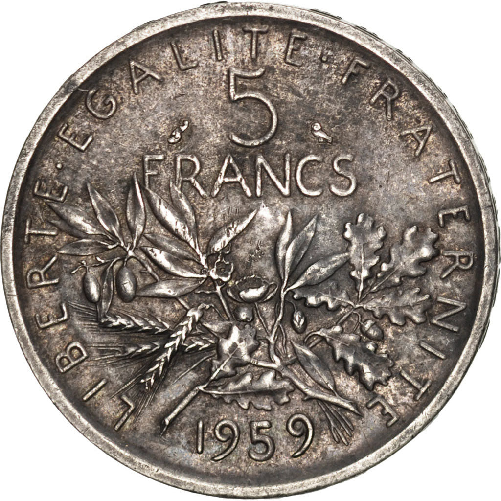 Vème République, 5 Francs Semeuse 1959 Essai, variété grand 5, KM E101