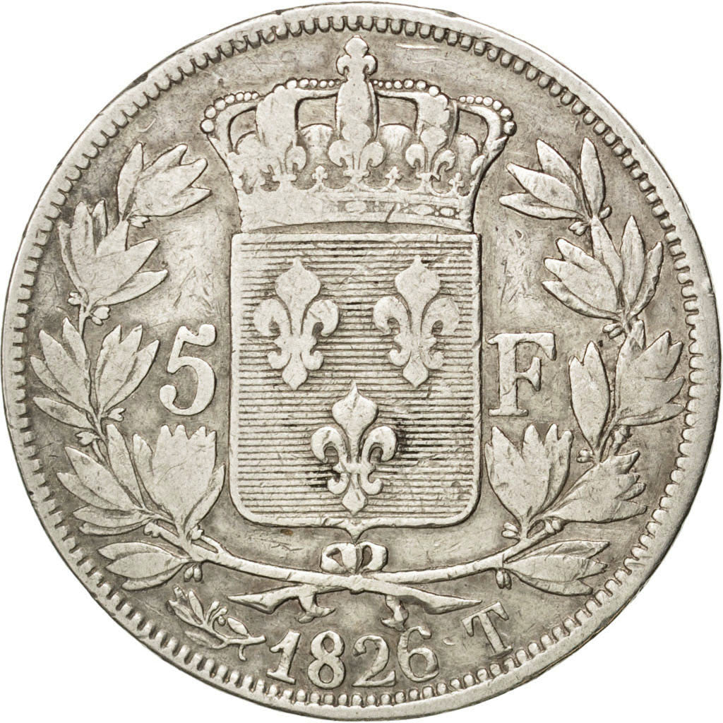 Coin, France, Charles X, 5 Francs, 1826, Nantes, VF(20-25), Silver, KM:720.12