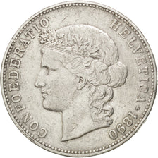 SWITZERLAND, 5 Francs, 1890, Bern, KM #34, VF(30-35), Silver, 37, 24.94