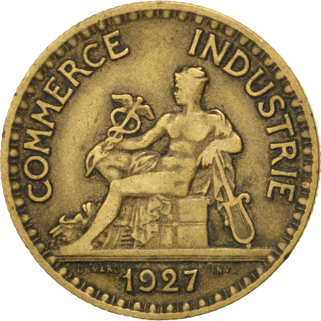 Coin, France, Chambre de commerce, 2 Francs, 1927, VF(30-35), Aluminum-Bronze