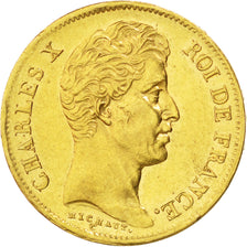 Charles X, 40 Francs or 1830 Paris tranche en creux, KM 721.1