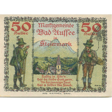 Banknote, Austria, Bad Aussee, 50 Heller, montagne, 1920 UNC(63) Mehl:FS 73