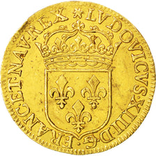 FRANCE, ECU D'or, 1641, Paris, KM #123, AU(50-53), Gold, Gadoury #55, 3.35