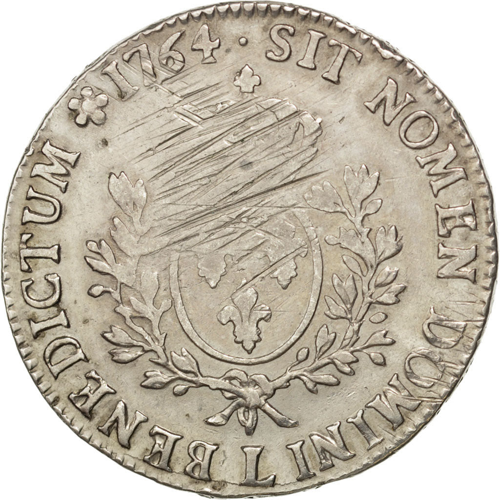 FRANCE, Écu au bandeau, ECU, 1764, Bayonne, KM #512.12, VF(20-25), Silver, ...