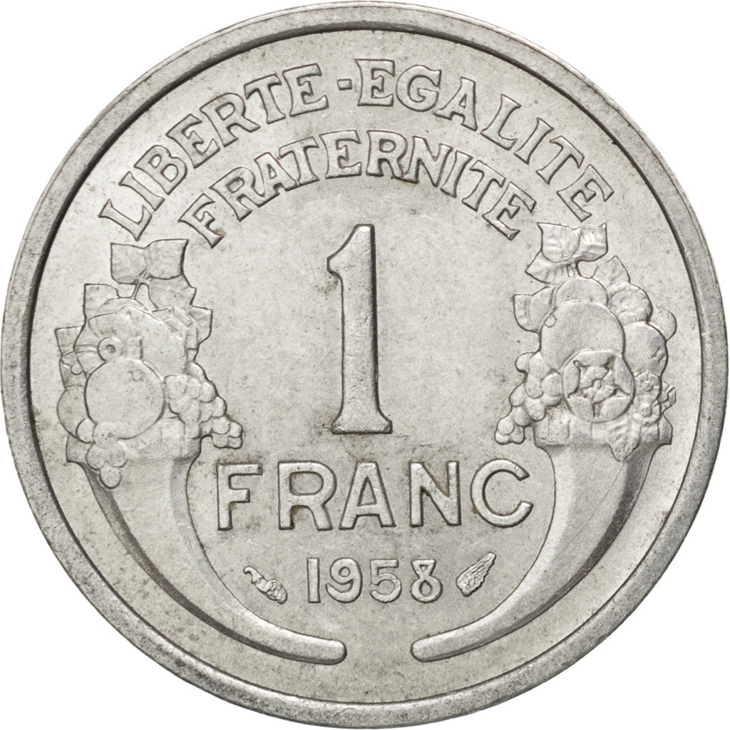 Munten, Frankrijk, Morlon, Franc, 1958, PR+, Aluminium, KM:885a.1, Gadoury:473b