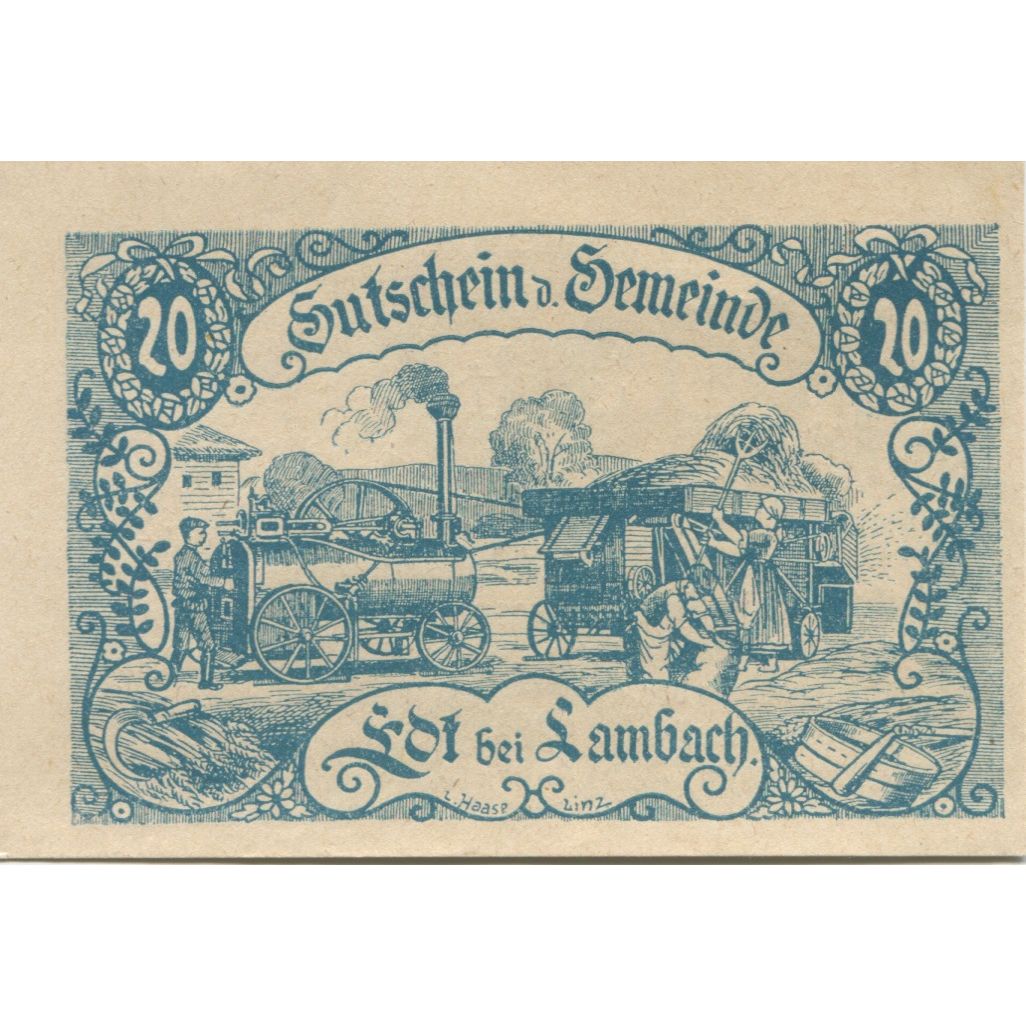 Banknote, Austria, Lambach, 20 Heller, train 1920-11-30, UNC(63), Mehl:FS 151a