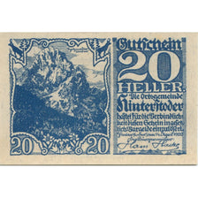 Geldschein, Österreich, Hinterstoder, 20 Heller montagne, 1920 UNZ- Mehl:FS 377c