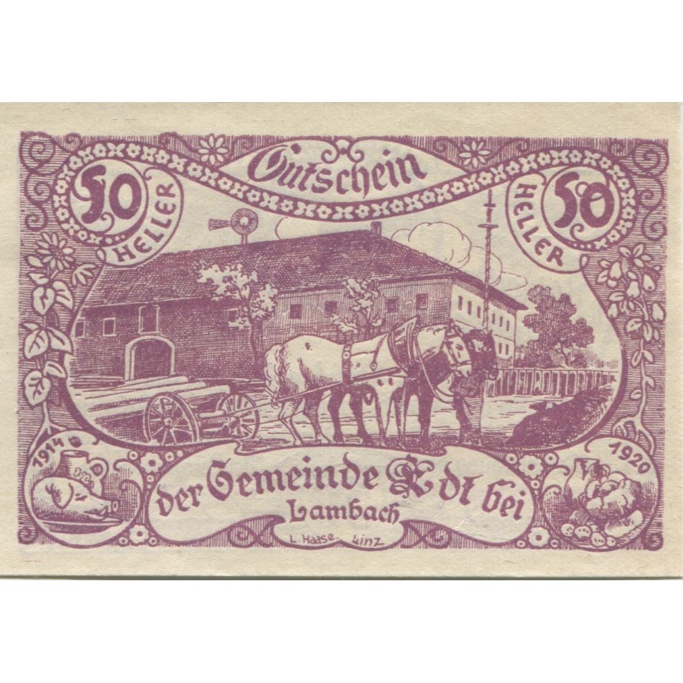 Banknote, Austria, Lambach, 50 Heller, rue 1920-11-30, UNC(63), Mehl:FS 151b