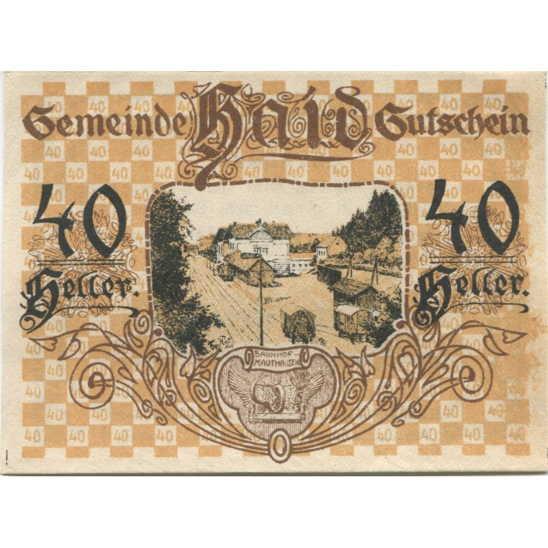 Banconote, Austria, Haid, 40 Heller, Blason 1920-12-31, SPL Mehl:FS 334II