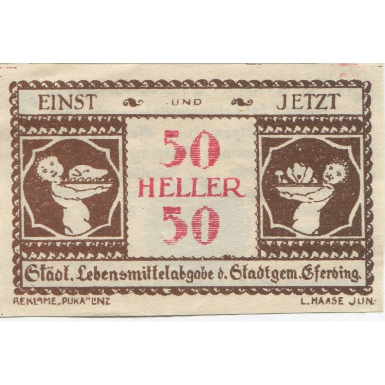 Banknote, Austria, Jetzt, 50 Heller, personnage, 1920 UNC(63) Mehl:FS 152Vc
