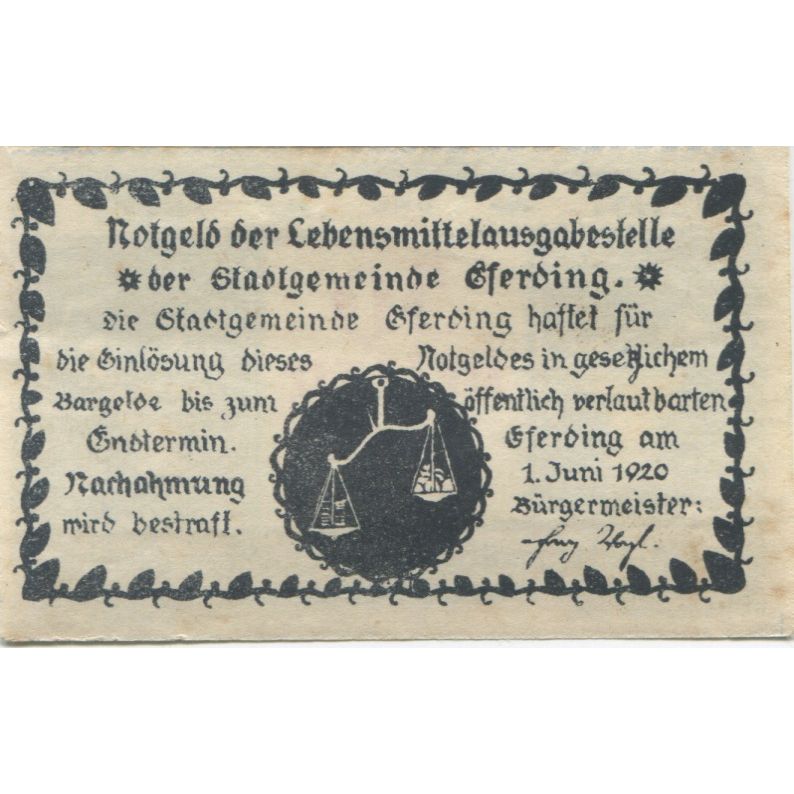 Geldschein, Österreich, Jetzt, 50 Heller, personnage 1, 1920 UNZ- Mehl:FS 152Va