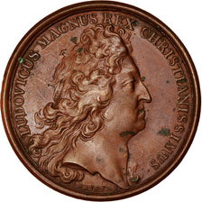 France, Medal, Louis XIV, Prise de Verrua, History, 1705, Mauger, AU(50-53)