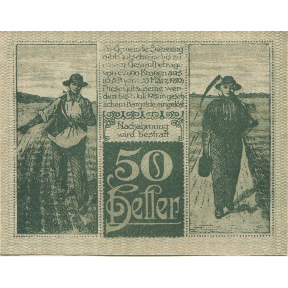 Banknote, Austria, Sierning, 50 Heller, Eglise 1921-07-01, UNC(63) Mehl:FS 995a