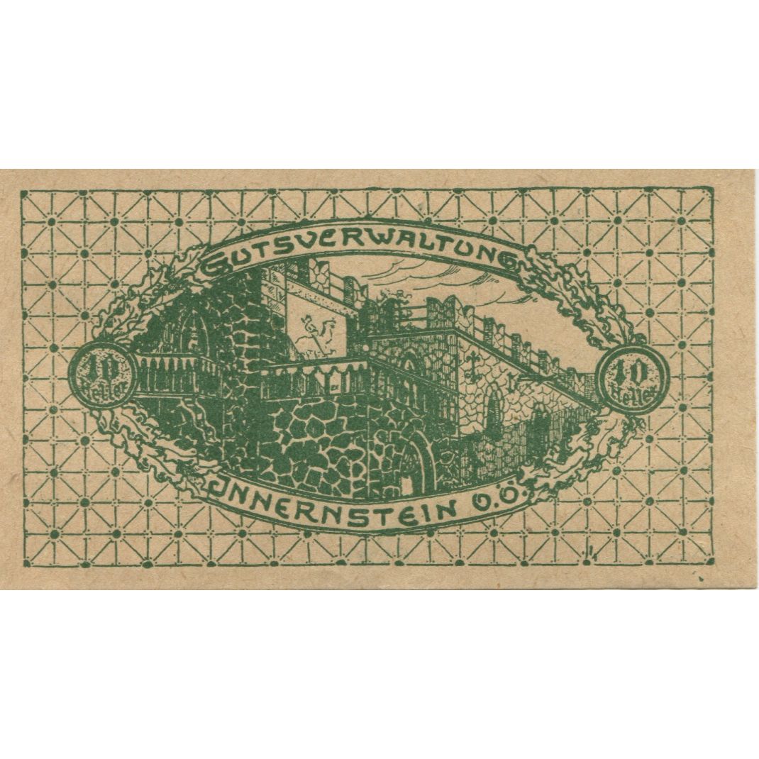 Billet, Autriche, Innernstein, 10 Heller, Blason 1921-01-01, SPL, Mehl:FS 407