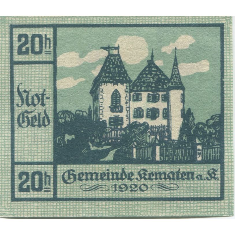 Banknote, Austria, KEMATEN, 20 Heller, château, 1920 UNC(63) Mehl:FS 430a