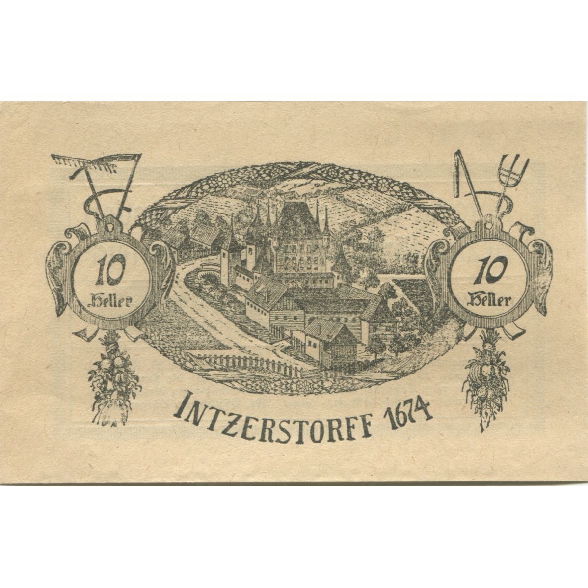 Banknote, Austria, Inzersdorf, 10 Heller, château 1920 UNC(63) Mehl:FS 415Ia