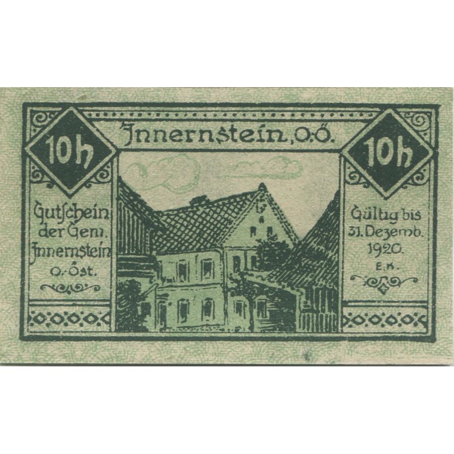 Banknote, Austria, Innernstein, 10 Heller, Maison, 1920, UNC(63) Mehl:FS 406