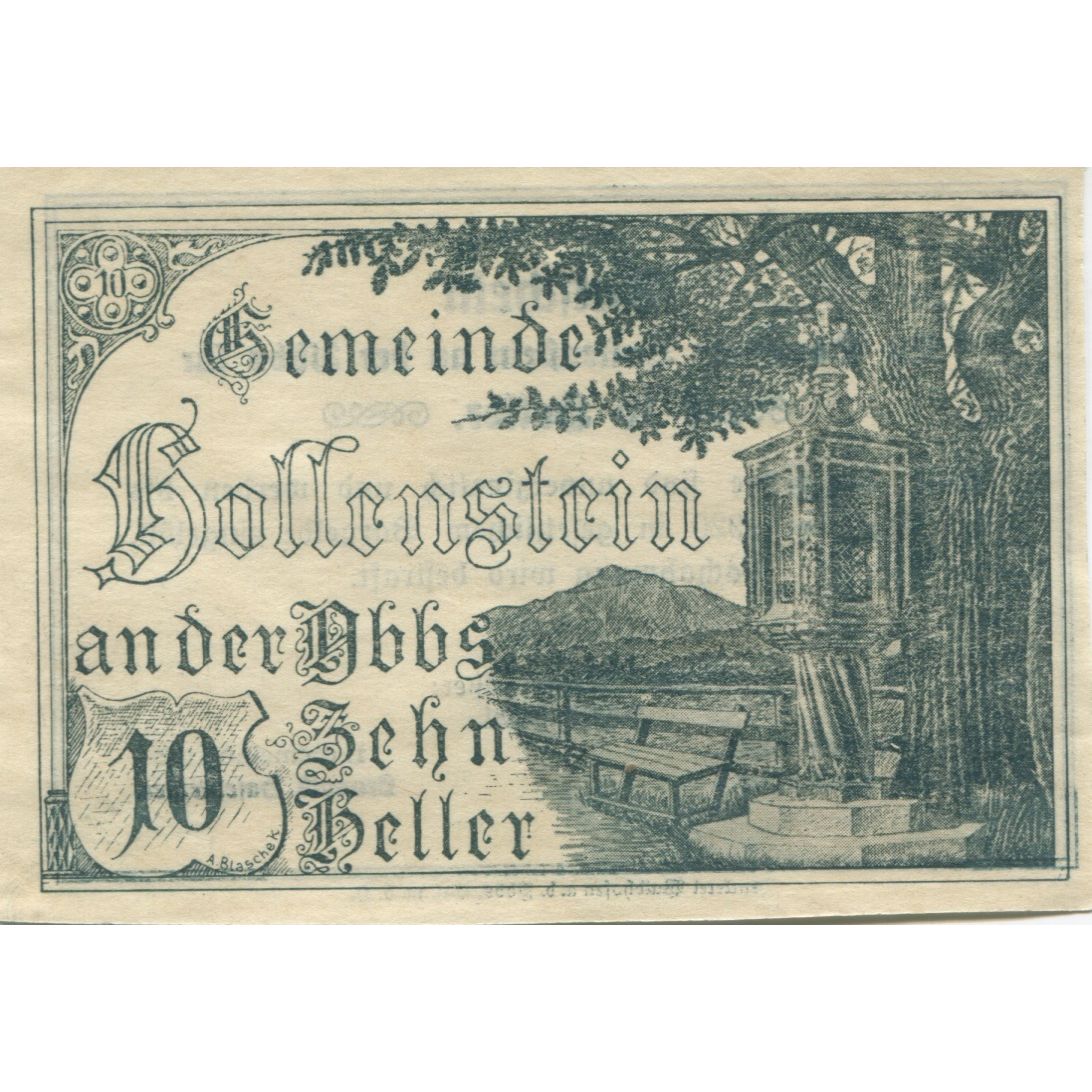 Banknote, Austria, Hollenstein, 10 Heller, lac, 1920 UNC(63) Mehl:FS 395a