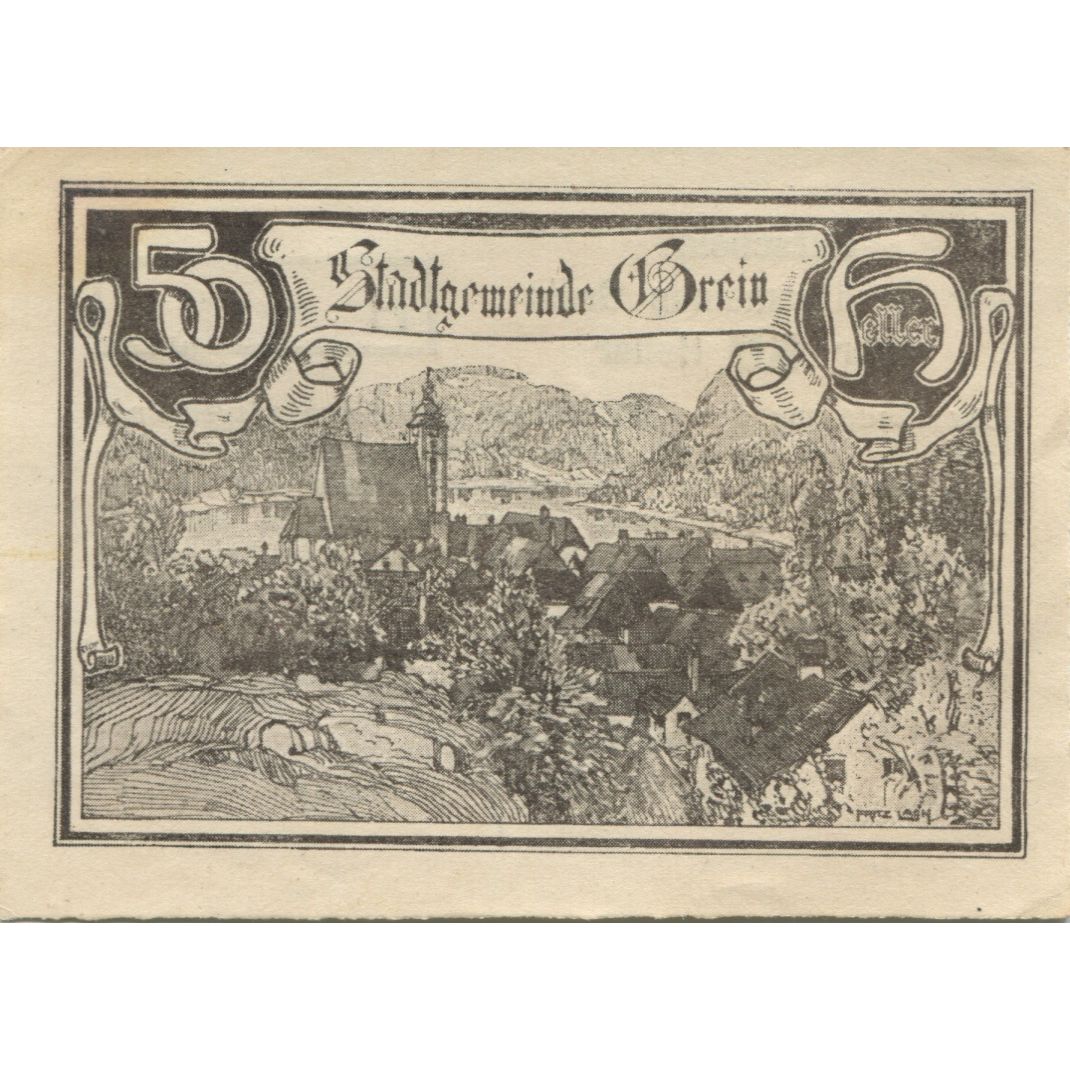 Banknote, Austria, Grein, 50 Heller, paysage 1920-12-31, UNC(63), Mehl:FS 276Ib