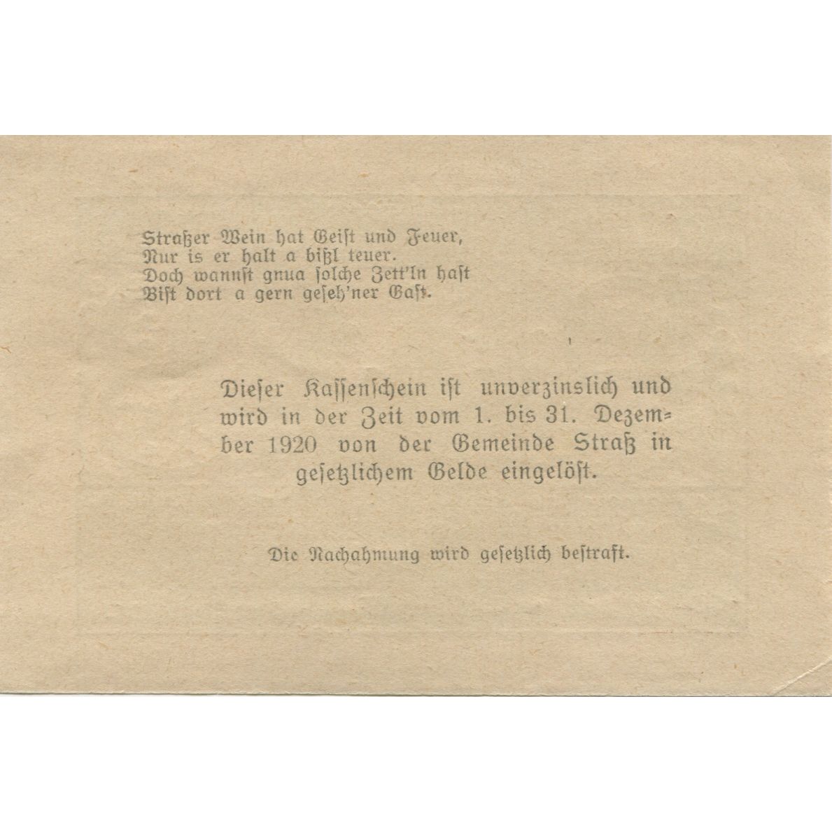 Banknote, Austria, Strass, 50 Heller, Blason 1920-12-31, UNC(63), Mehl:FS 1047b