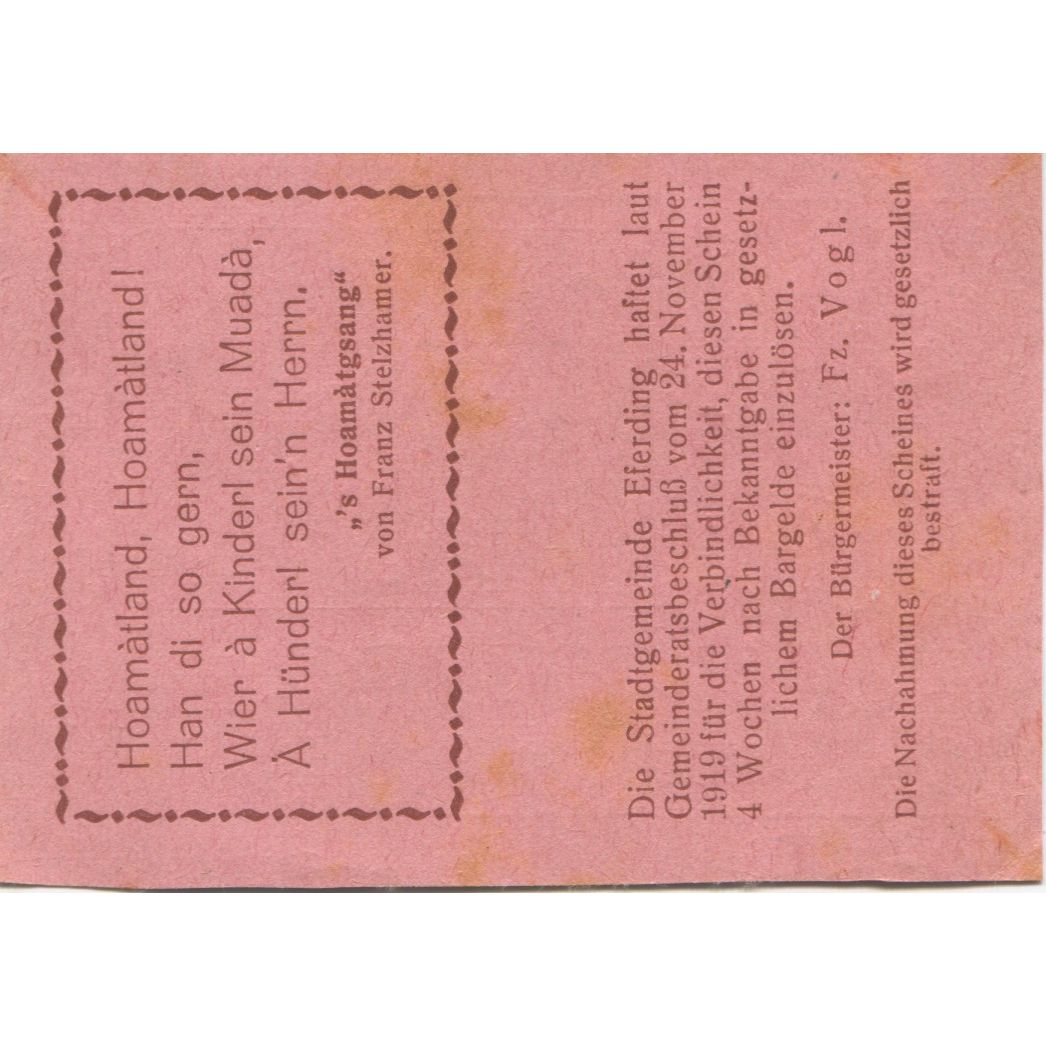 Banknote, Austria, Eferding, 10 Heller, Eglise, 1919, UNC(63), Mehl:FS 152I