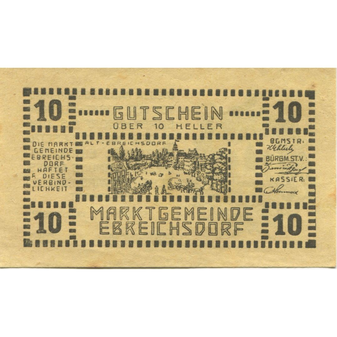 Banknote, Austria, Ebreichsdorf, 10 Heller, place, 1920, UNC(63) Mehl:FS 147