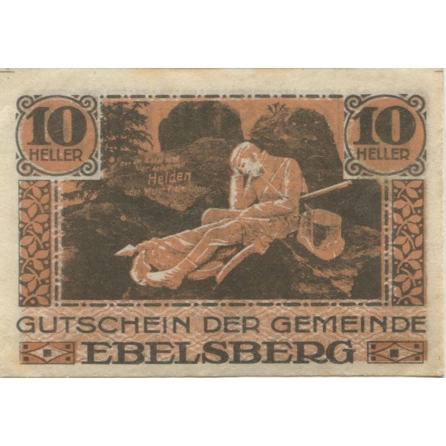 Banconote, Austria, Ebelsberg, 10 Heller, soldat 1920-09-30, SPL Mehl:FS 140Ia