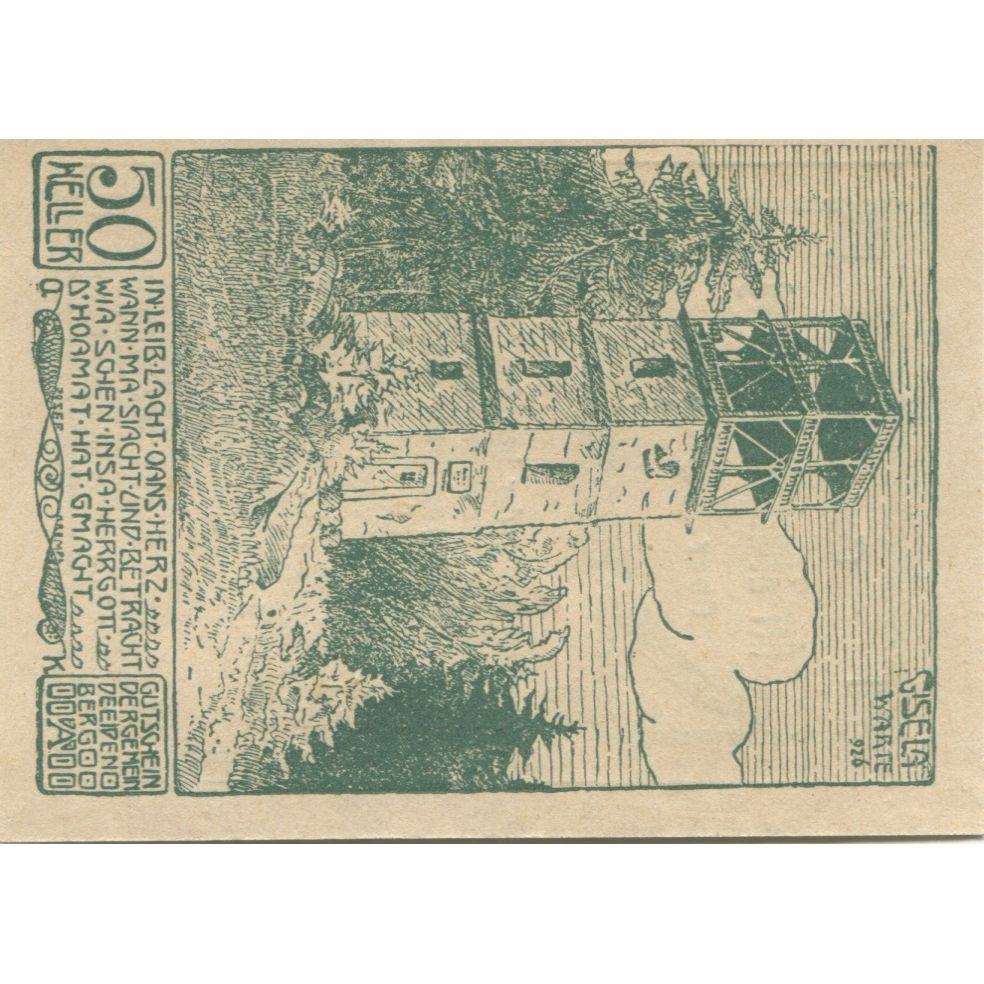 Banconote, Austria, Eidenberg, 50 Heller, château 1920-10-31, SPL Mehl:FS 168Ic