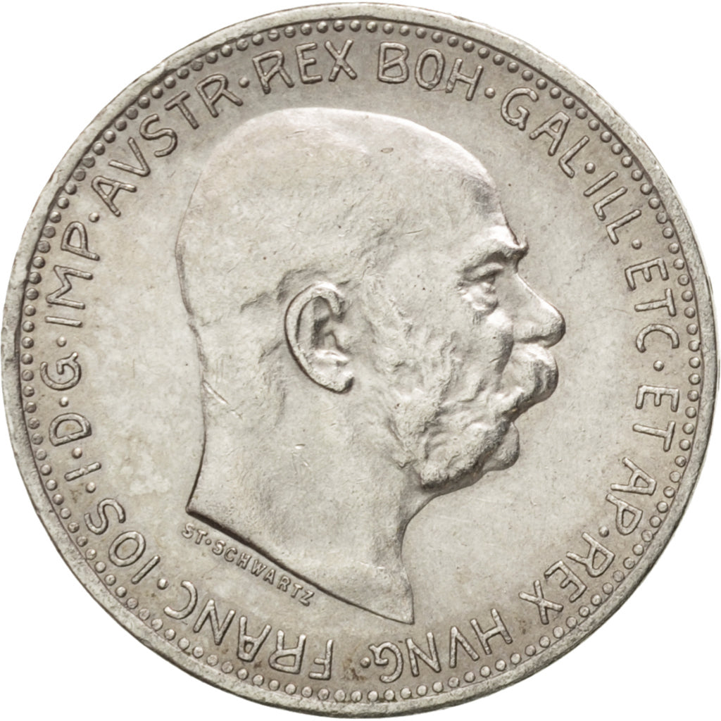 AUSTRIA, Corona, 1915, KM #2820, AU(50-53), Silver, 5.00