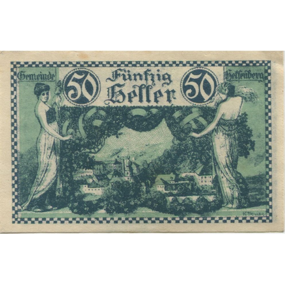 Banknote, Austria, Helfenberg, 50 Heller, village, 1920, UNC(63), Mehl:FS 363a