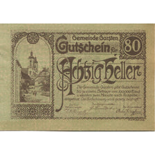 Banknote, Austria, Garsten, 80 Heller, Eglise, 1920, UNC(63), Mehl:FS 224