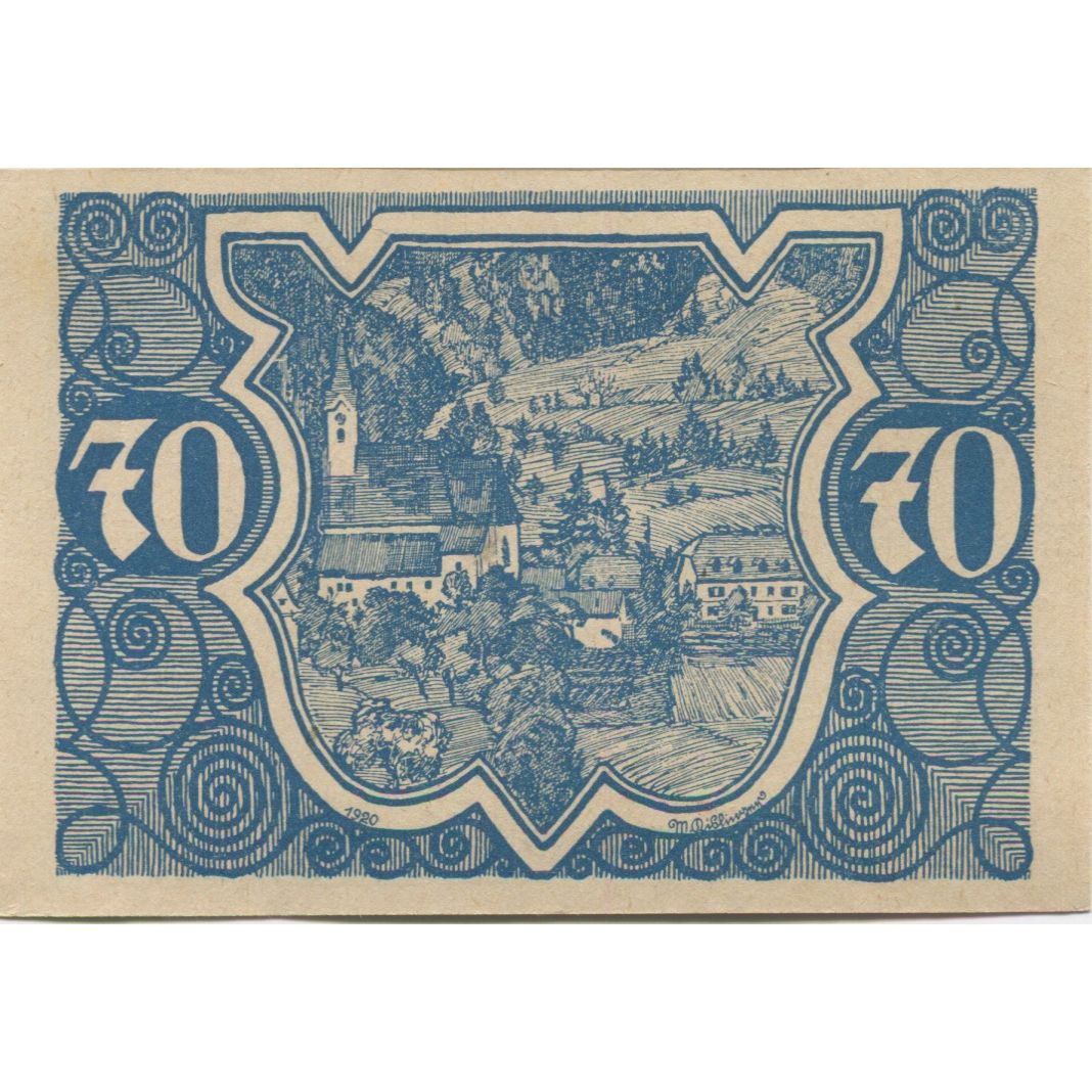Banknote, Austria, Vorderstoder, 70 Heller, Fleur, 1920, UNC(63), Mehl:FS 1120
