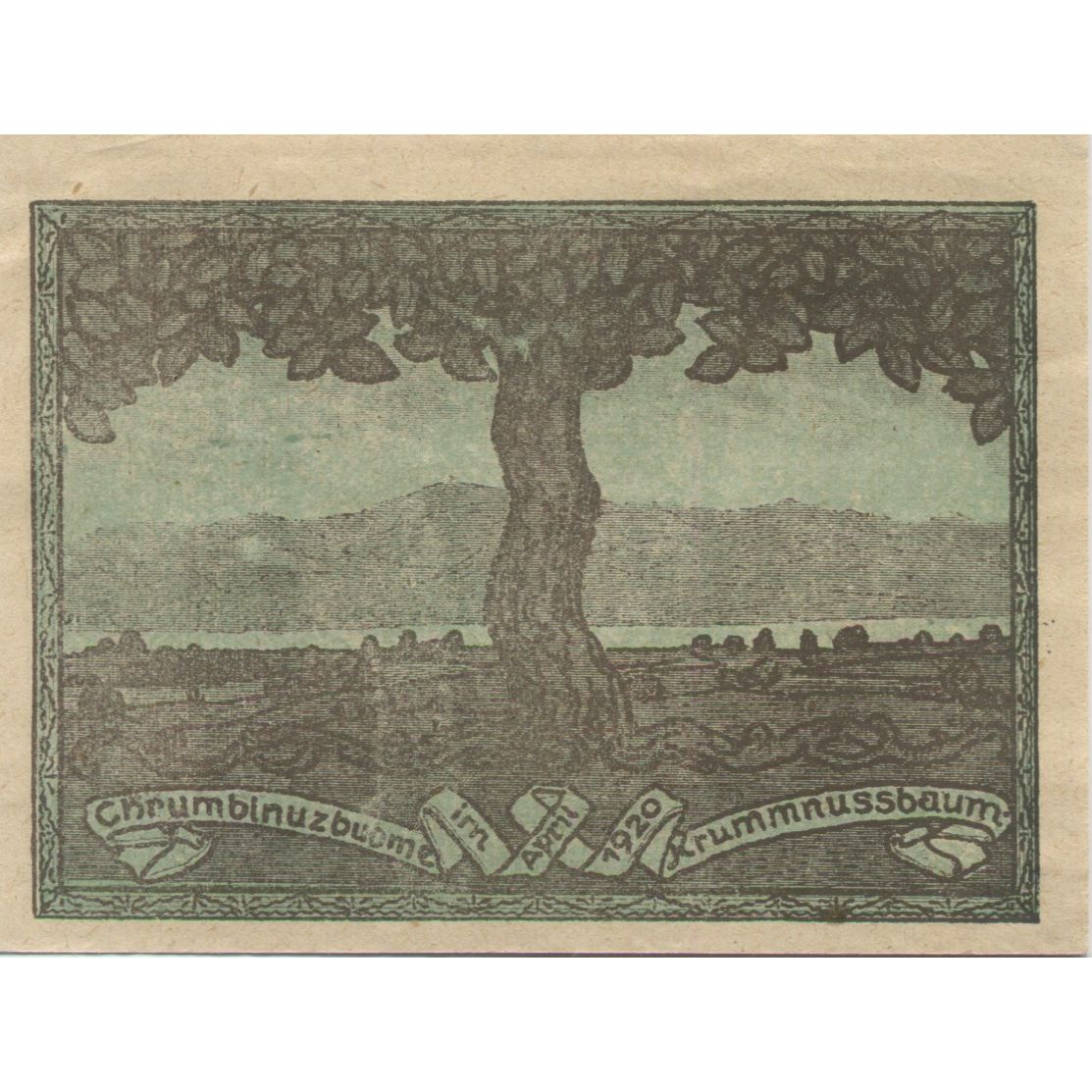 Billete, Austria, Krummnusssbaum, 10 Heller, personnage, 1920 SC Mehl:FS 488Ia