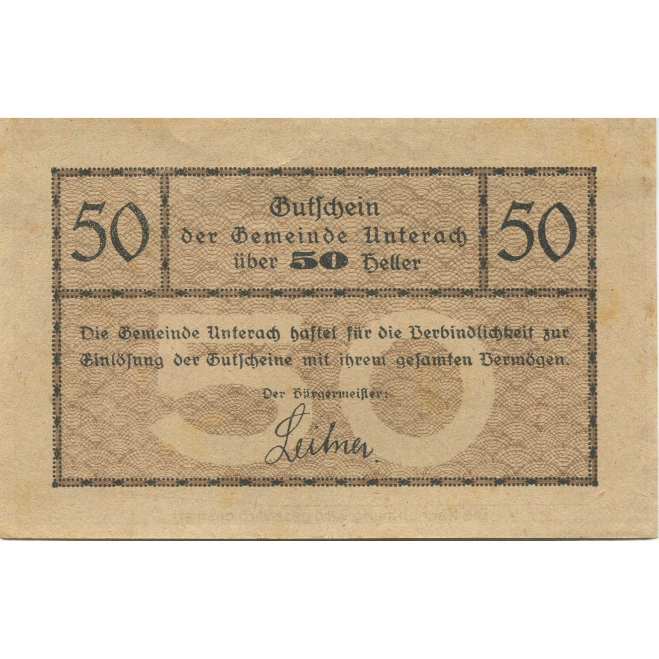 Banconote, Austria, Attersee, 50 Heller, Forêt, 1920, SPL-, Mehl:FS 988