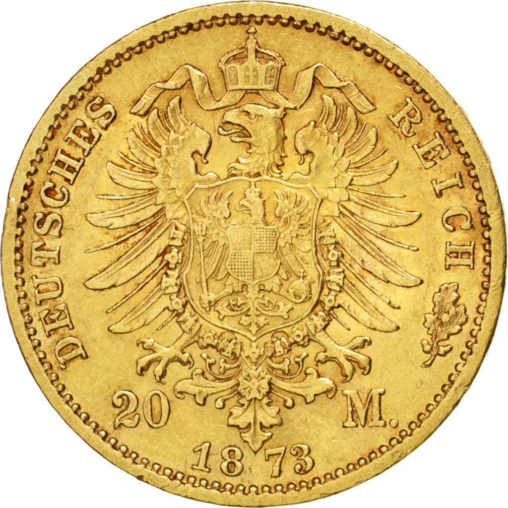 Allemagne, Royaume de Saxe, Johann, 20 Mark 1873 Muldenhütten, KM 1234