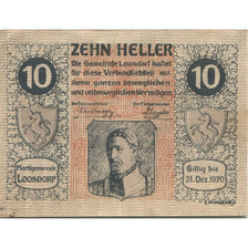 Banknote, Austria, Loosdorf, 10 Heller, personnage, 1920 UNC(63) Mehl:FS 563a