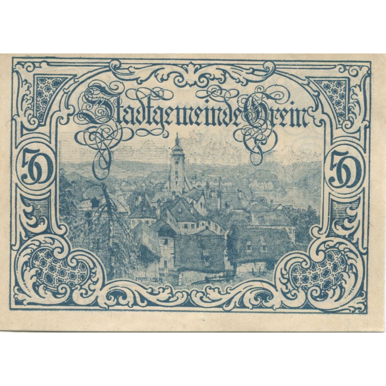 Banknote, Austria, Grein, 50 Heller, village, 1920 UNC(63), Mehl:FS 276IIc