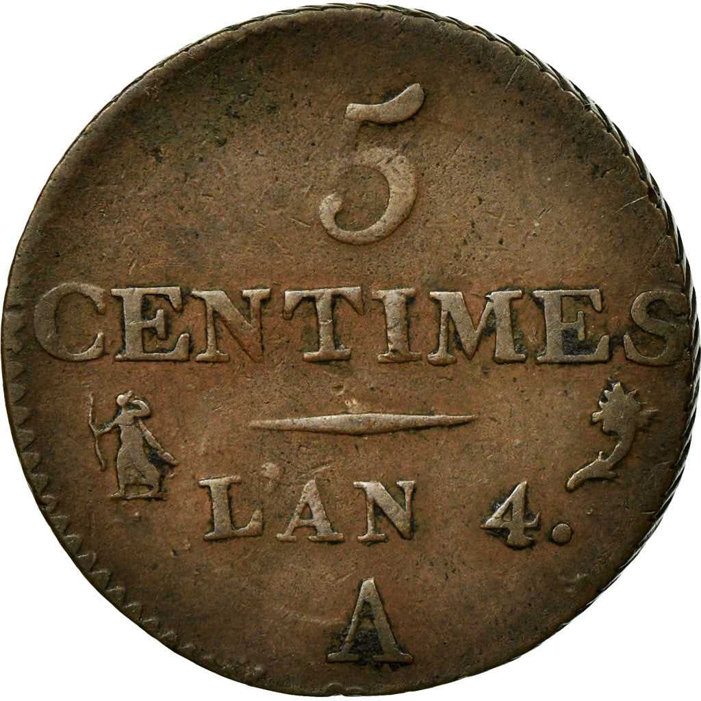 Monnaie, France, Dupré, 5 Centimes, 1795, Paris, TB+, Bronze, KM:635.1