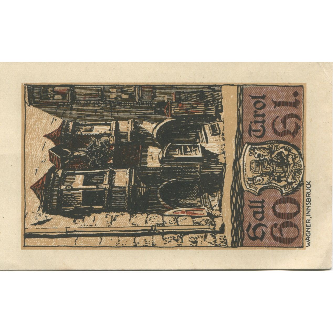 Banknote, Austria, Hall, 60 Heller, Maison 1920-11-30, UNC(63), Mehl:FS 342II