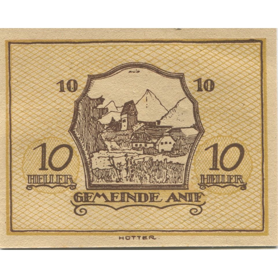 Banknote, Austria, Anif, 10 Heller, paysage 1920-12-15, UNC(63), Mehl:FS 43a