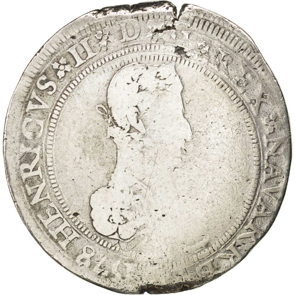 Navarre, Henri III, Demi Franc aux H Couronnés, Boudeau 603