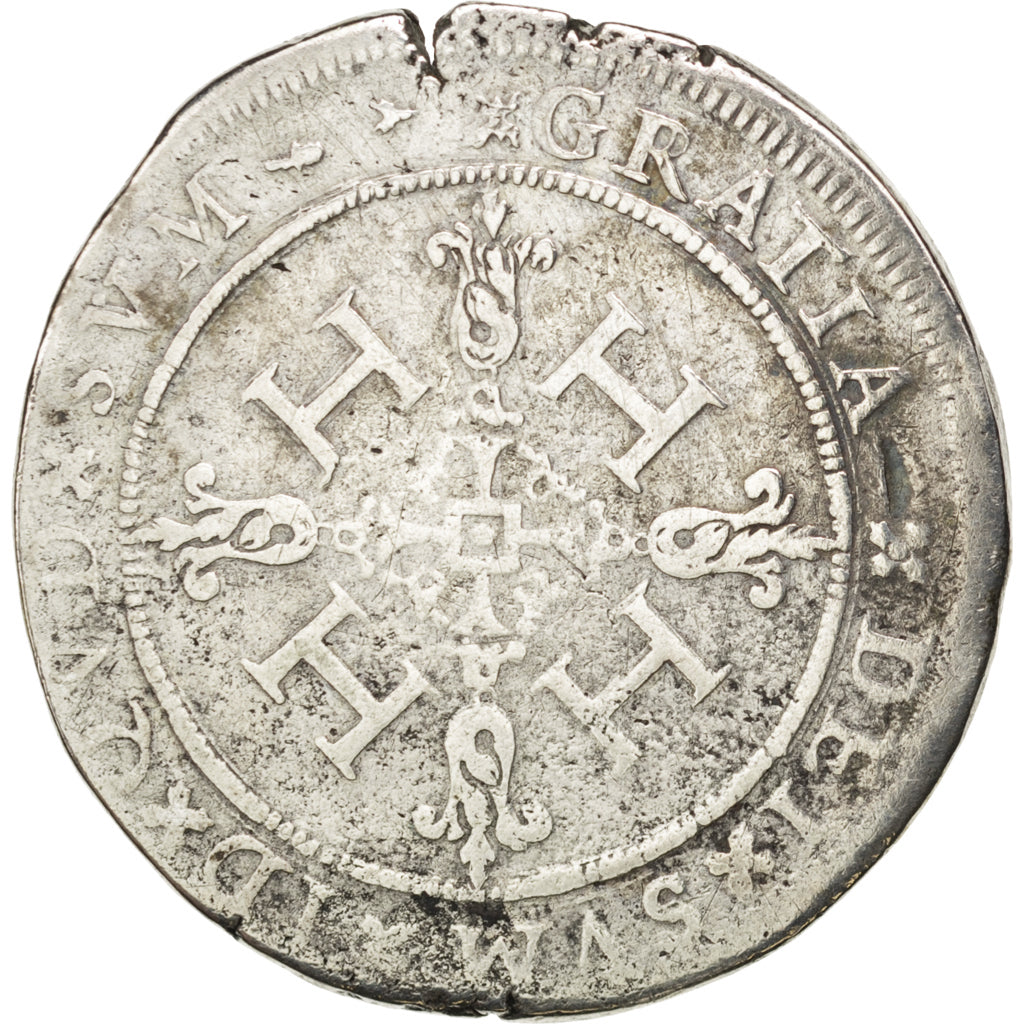 Navarre, Henri III, Demi Franc aux H Couronnés, Boudeau 603