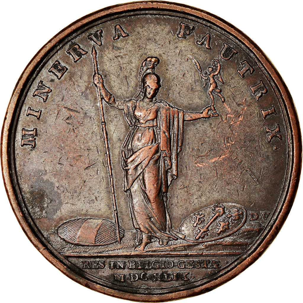 France, Medal, Louis XIV, Campagne de Flandre, History, 1649, Mauger, VF(30-35)