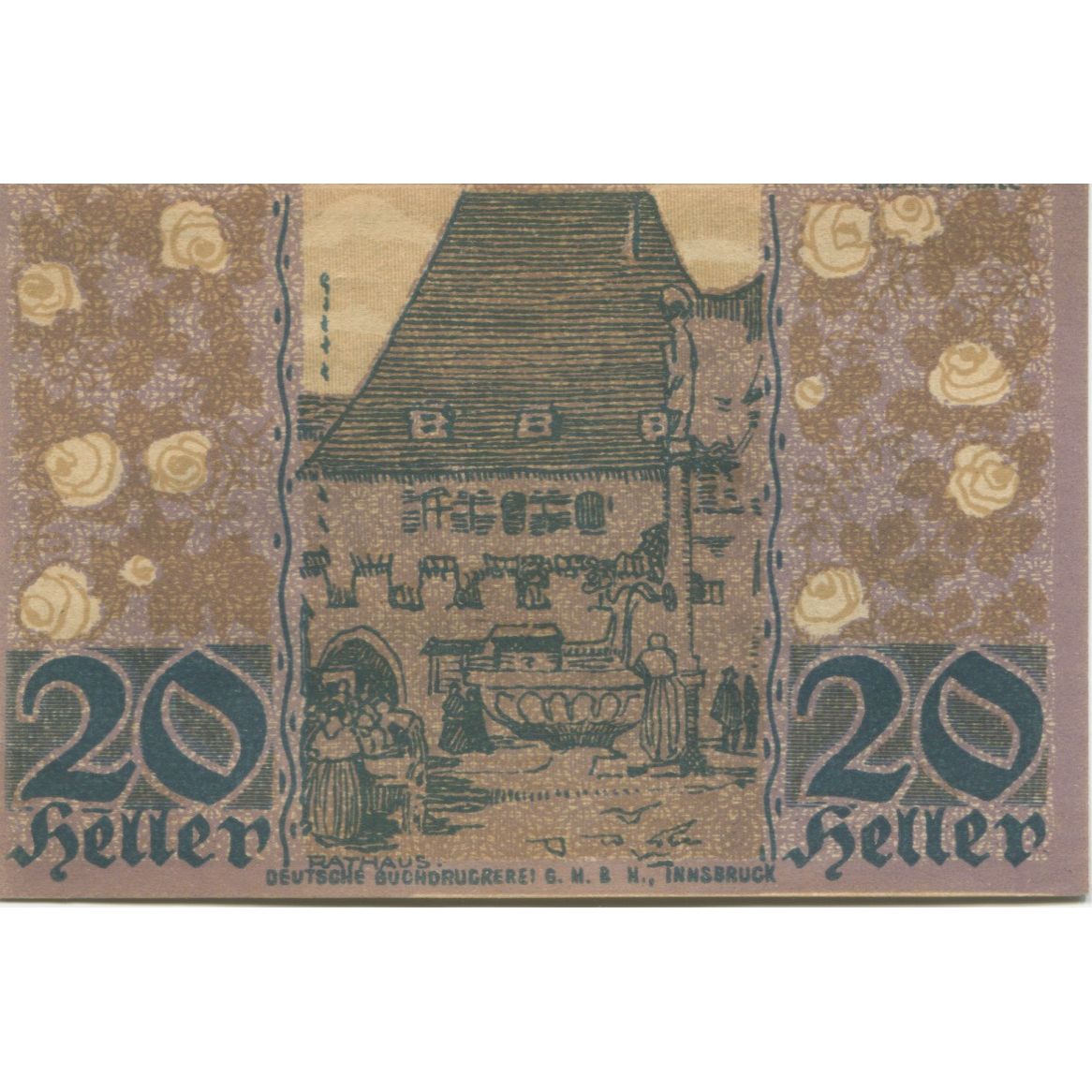 Billete, Austria, Hall, 20 Heller, place, 1920, 1920-10-31, SC, Mehl:FS 343a