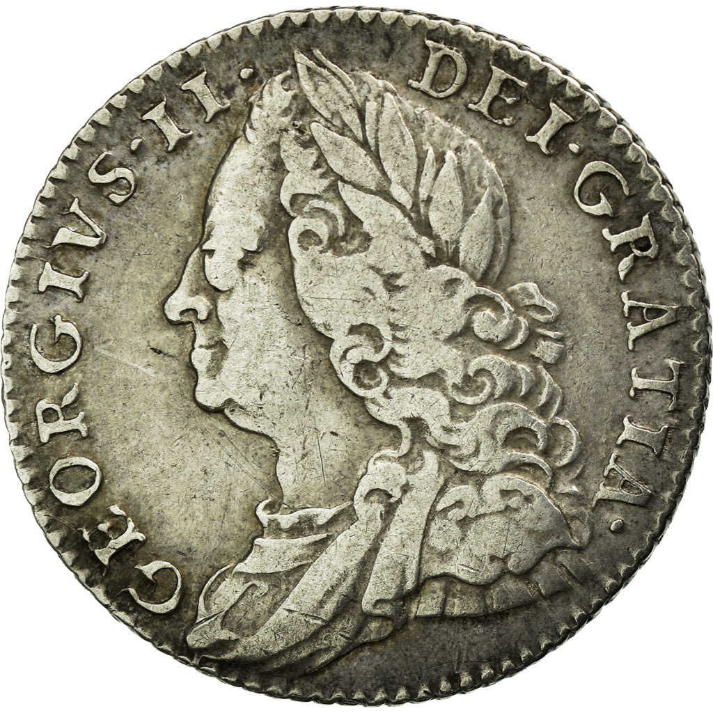 Coin, Great Britain, George II, 6 Pence, 1758, EF(40-45), Silver, KM:582.2